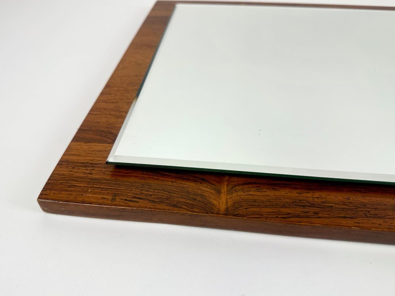Wall Mirror, brown glass, rosewood, Germany, 1960s - 150112