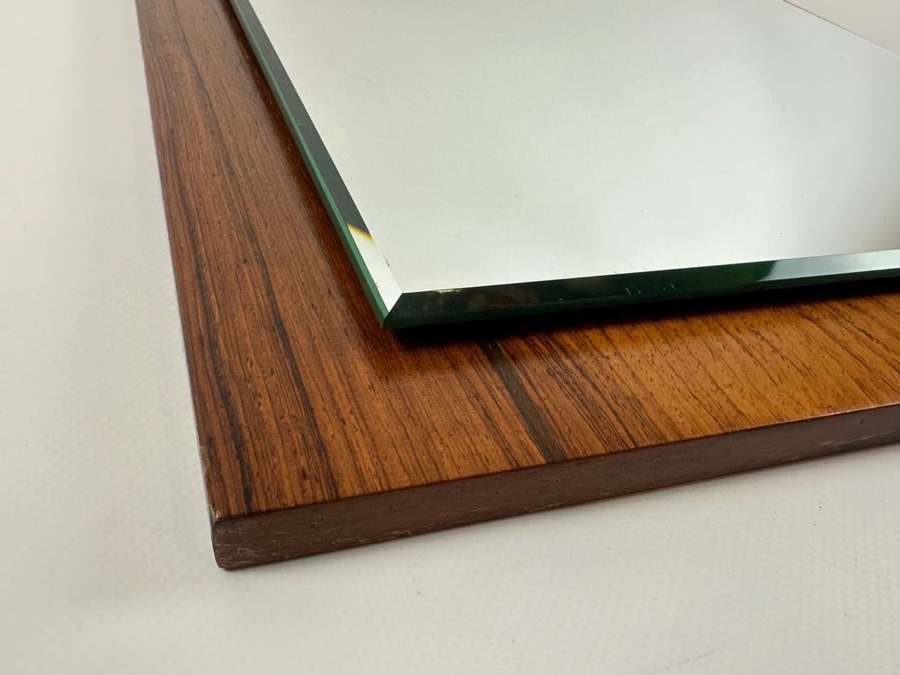 Wall Mirror, brown glass, rosewood, Germany, 1960s - 150114