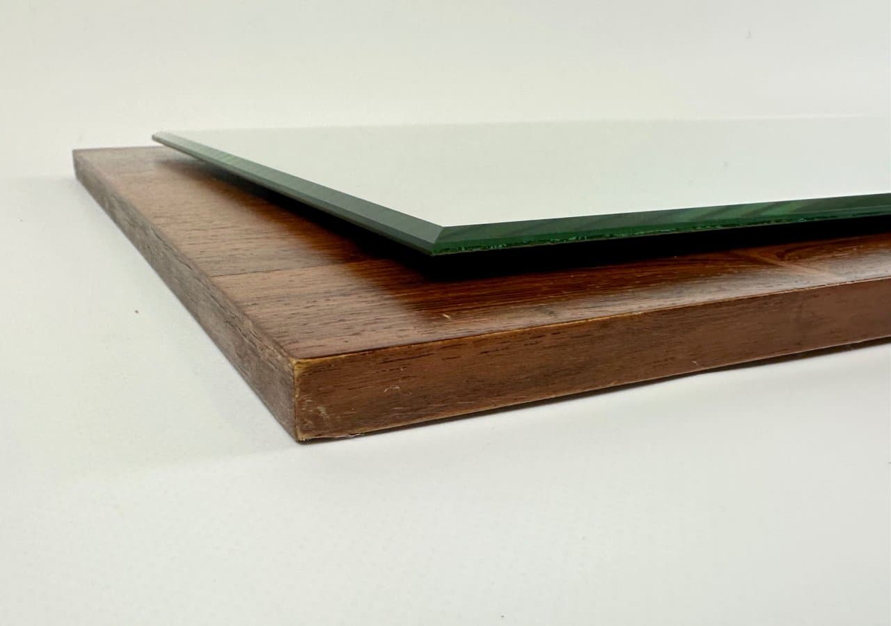 Wall Mirror, brown glass, rosewood, Germany, 1960s - 150113