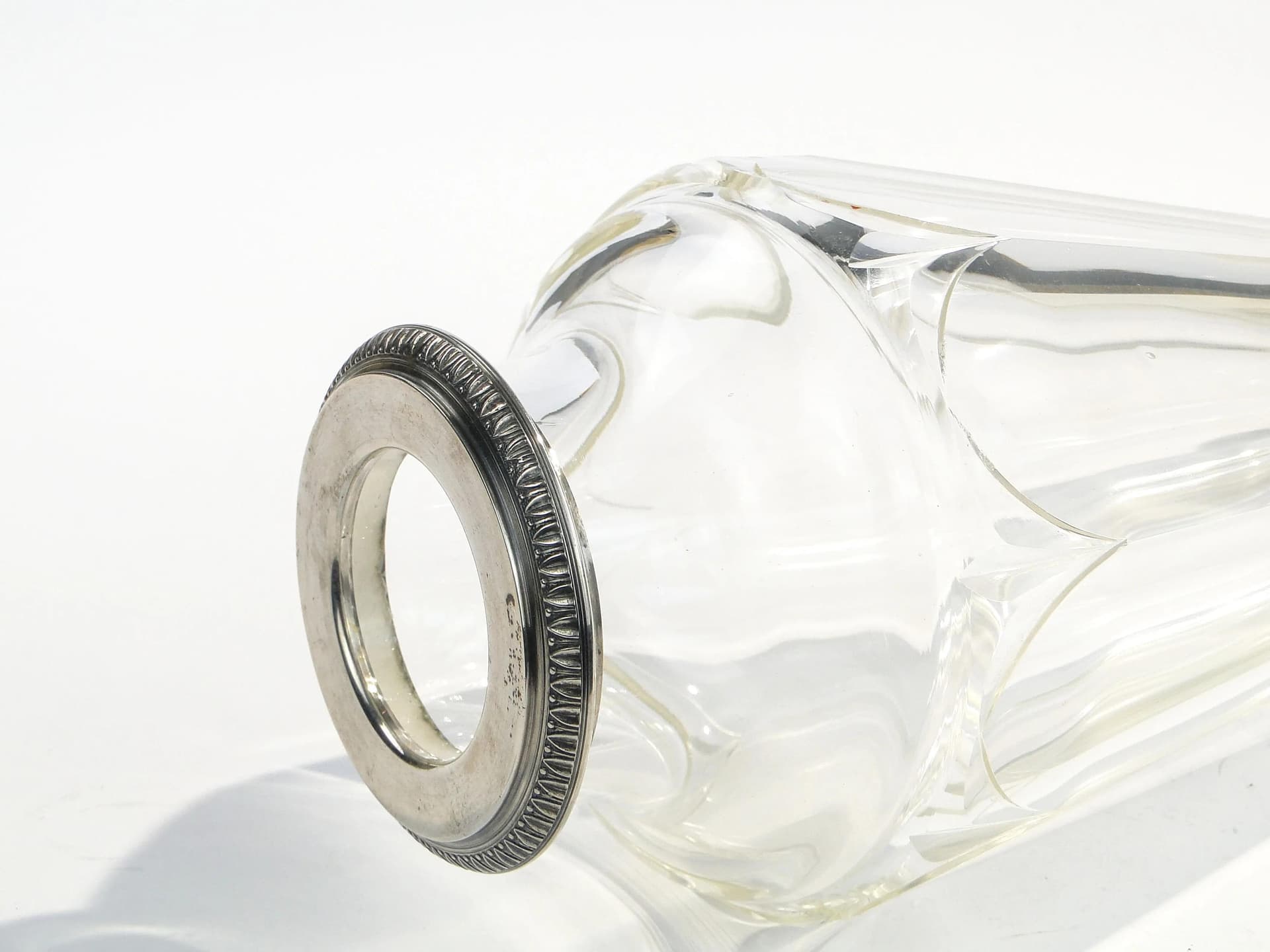 Vase Art Deco, transparent crystal, silver, Baccarat, France, 1930s. - 9033