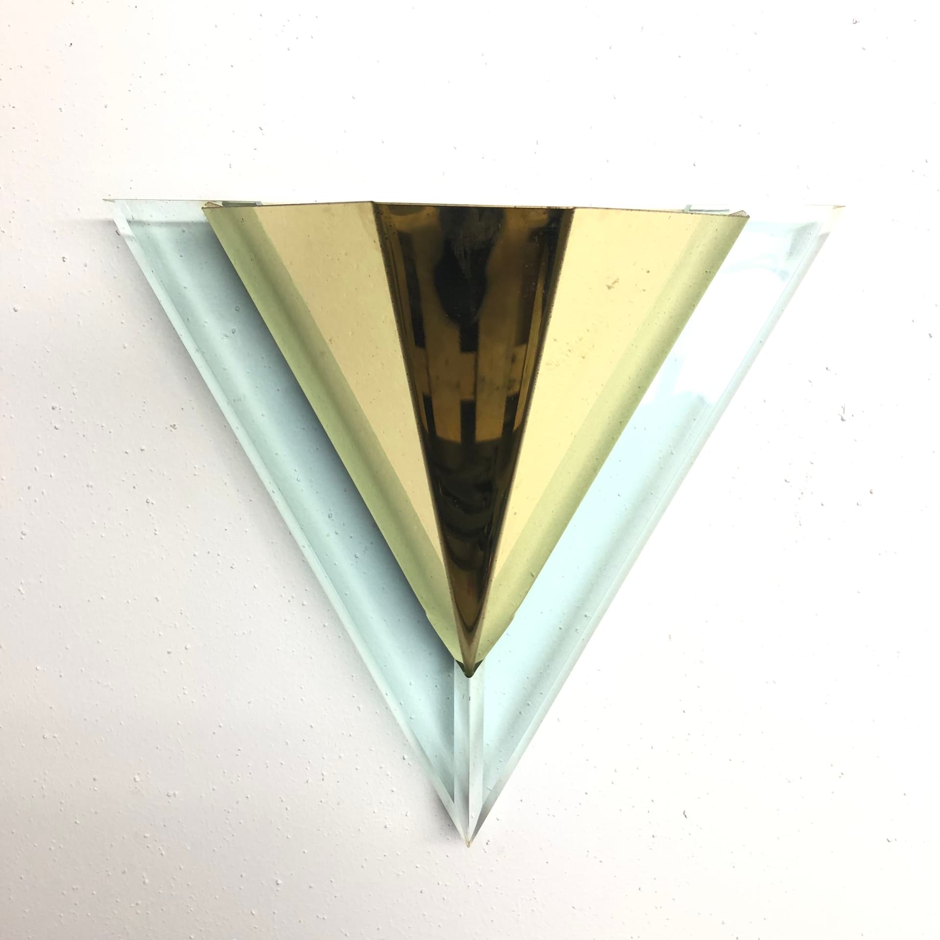 Pair of wall sconces Art Deco, gilt metal, acrylic, Germany, 1990s. - 131813