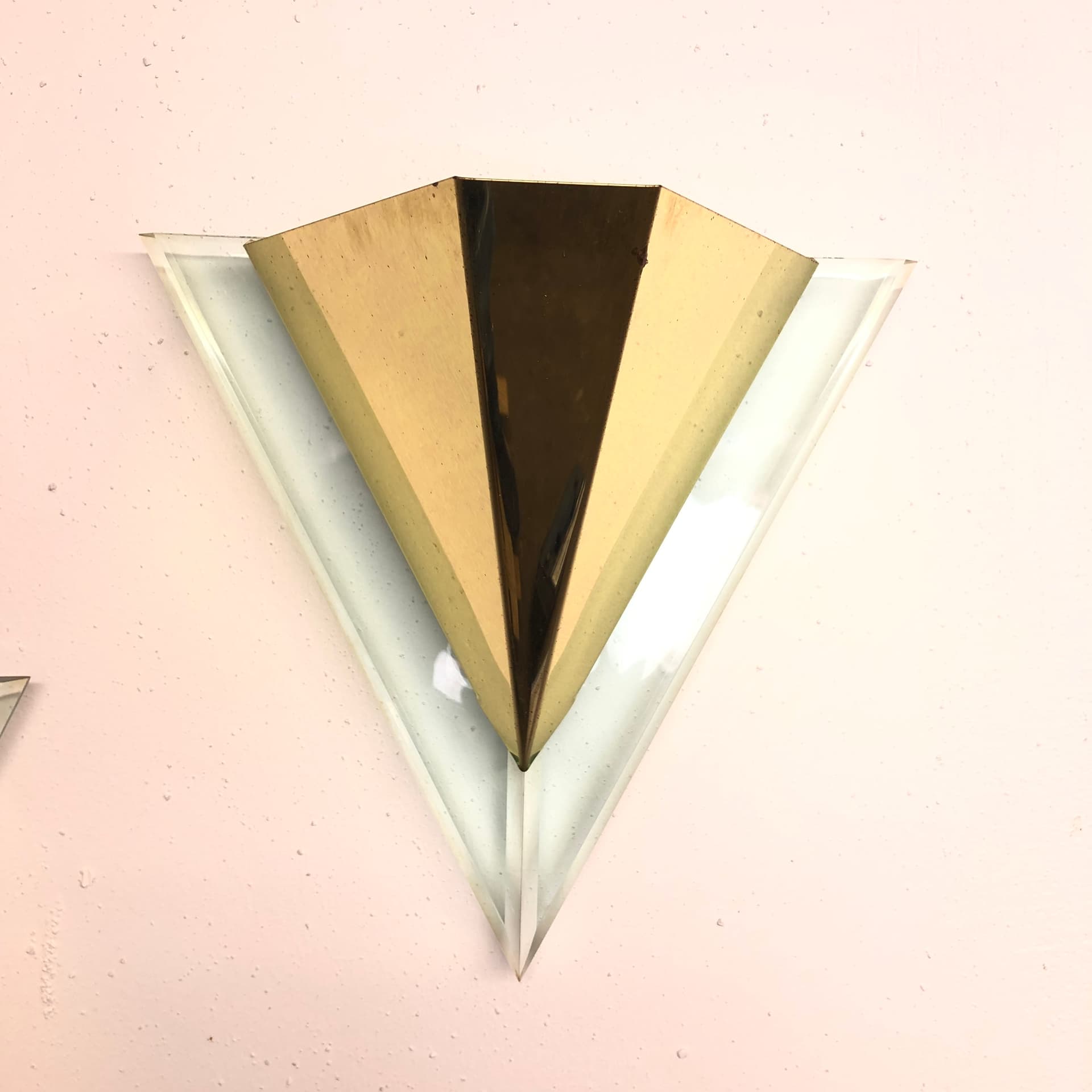 Pair of wall sconces Art Deco, gilt metal, acrylic, Germany, 1990s. - 131815