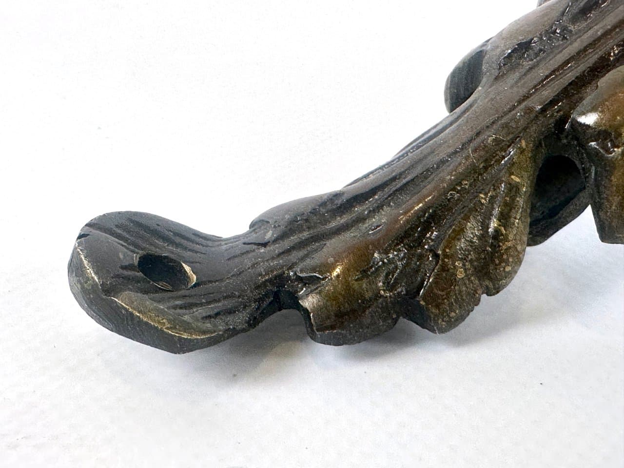 Uchwyt drzwiowy Cherub, złoty, mosiądz, styl wiktoriański, XIX w. - 150204