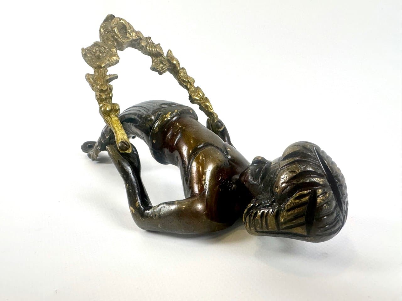 Uchwyt drzwiowy Cherub, złoty, mosiądz, styl wiktoriański, XIX w. - 150195