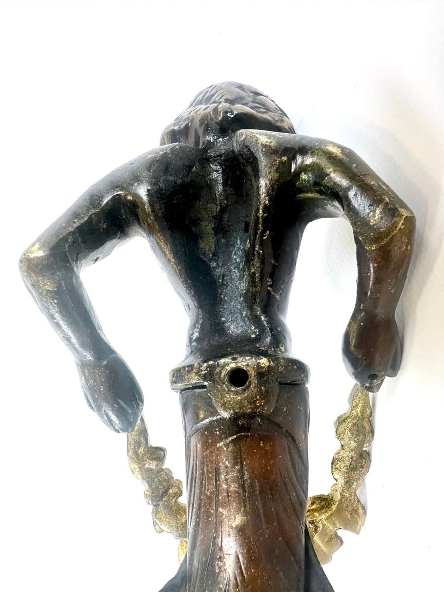 Uchwyt drzwiowy Cherub, złoty, mosiądz, styl wiktoriański, XIX w. - 150205