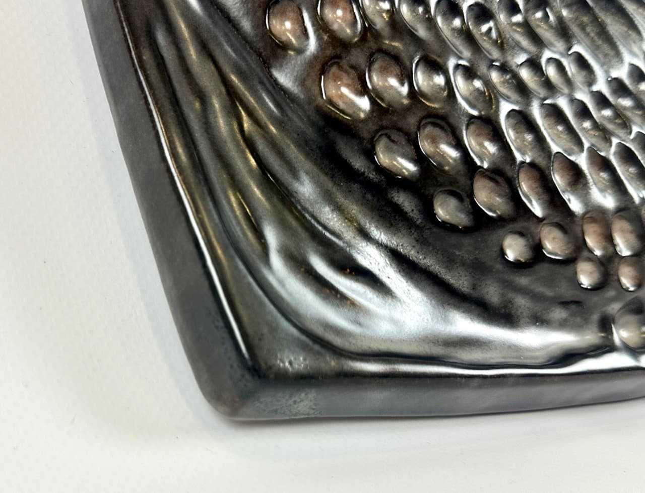 Plakieta ścienna, szary, ceramika, Szwecja, lata 60. - 150222