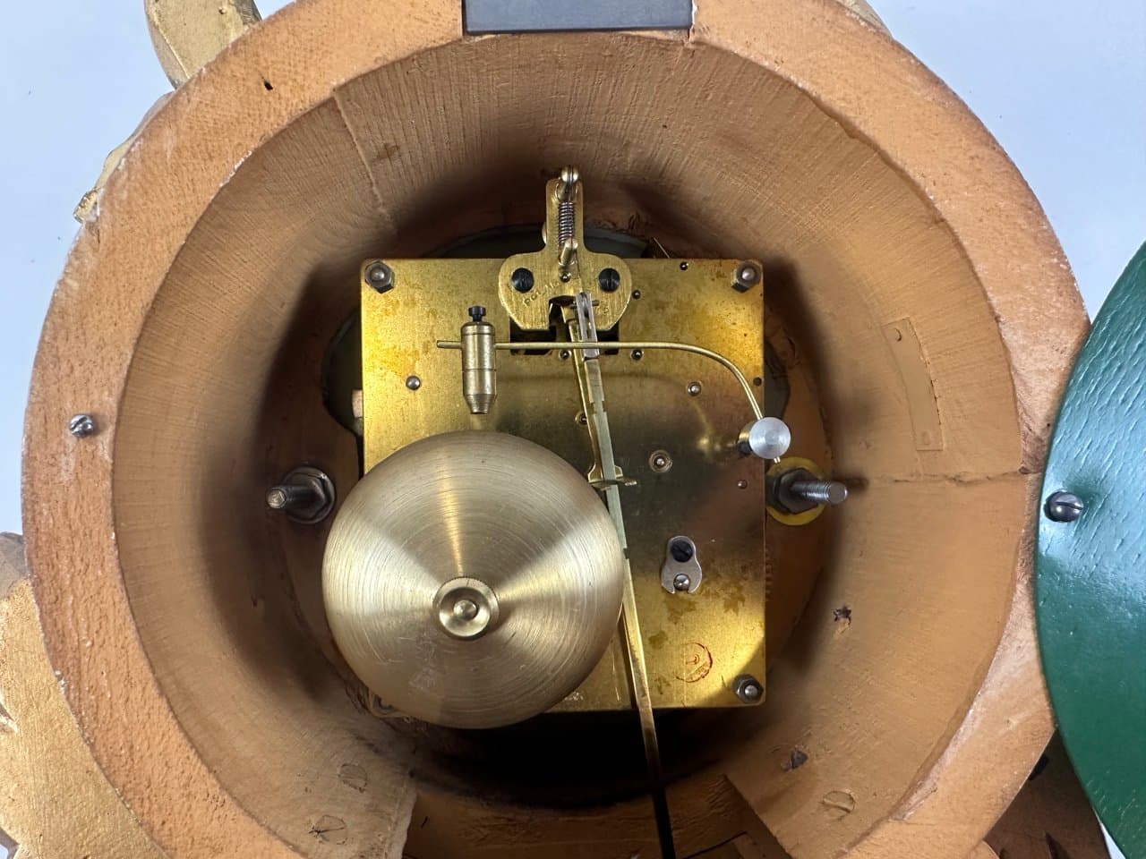 Zegar ścienny Rococo, złoty, drewno, Szwecja, lata 60. - 150243