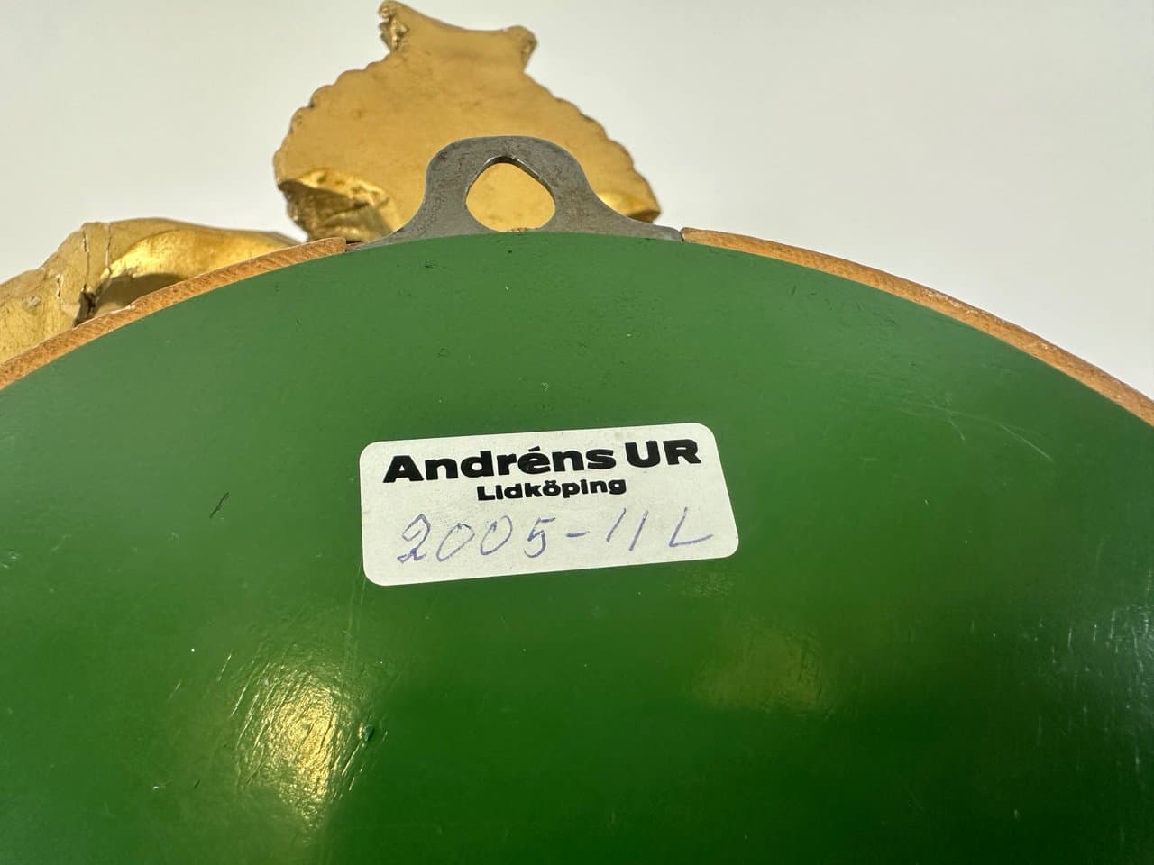 Zegar ścienny Rococo, złoty, drewno, Szwecja, lata 60. - 150241