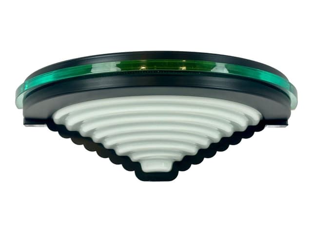 Kinkiet Cister, postmodernizm, metal czarny, akryl biały i zielony, Ikea, Szwecja, lata 80. - WYMIARY