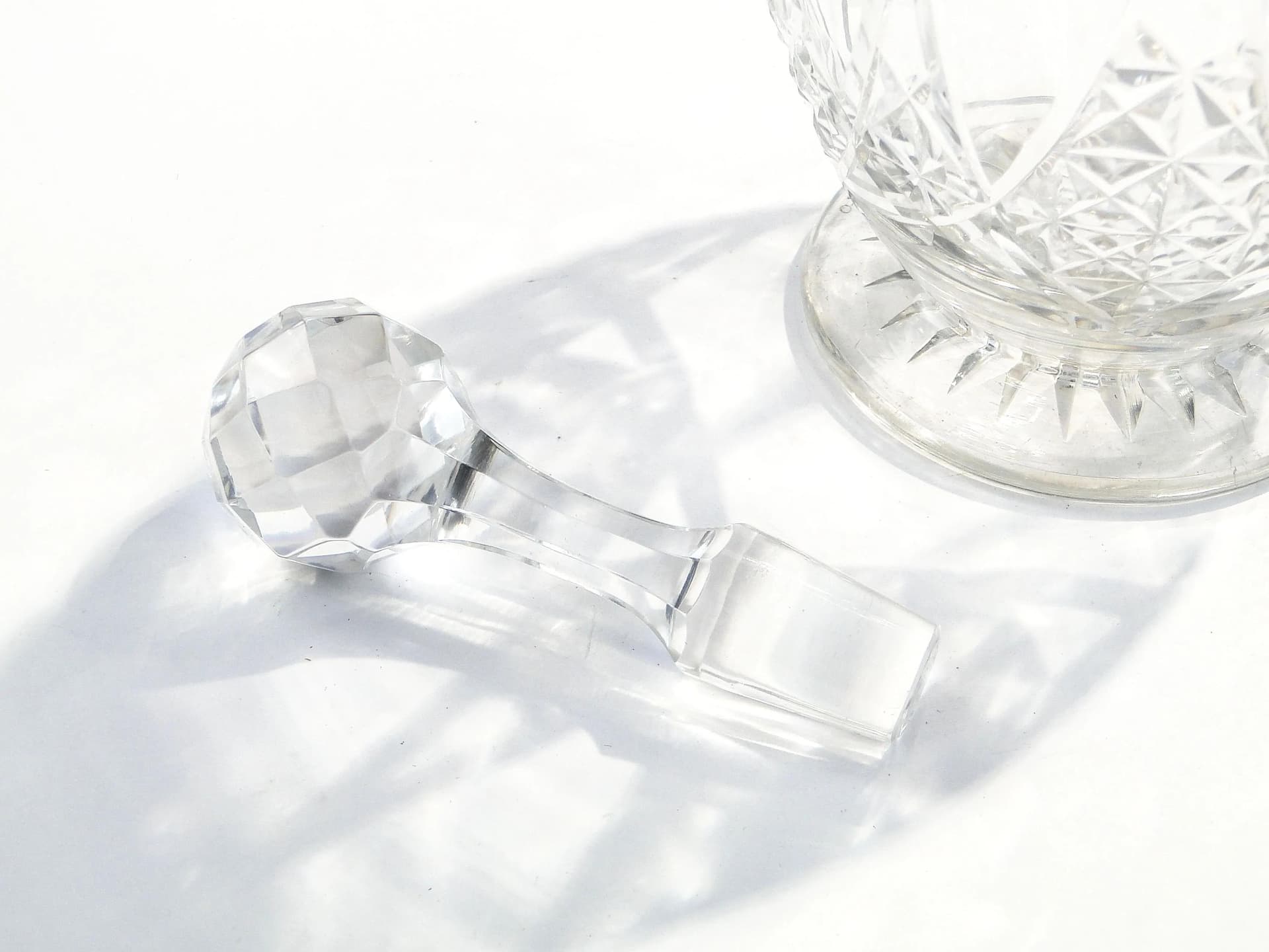 Karafka do wina, Belle Époque, kryształ transparentny, srebro, Francja, XIX wiek - 9344