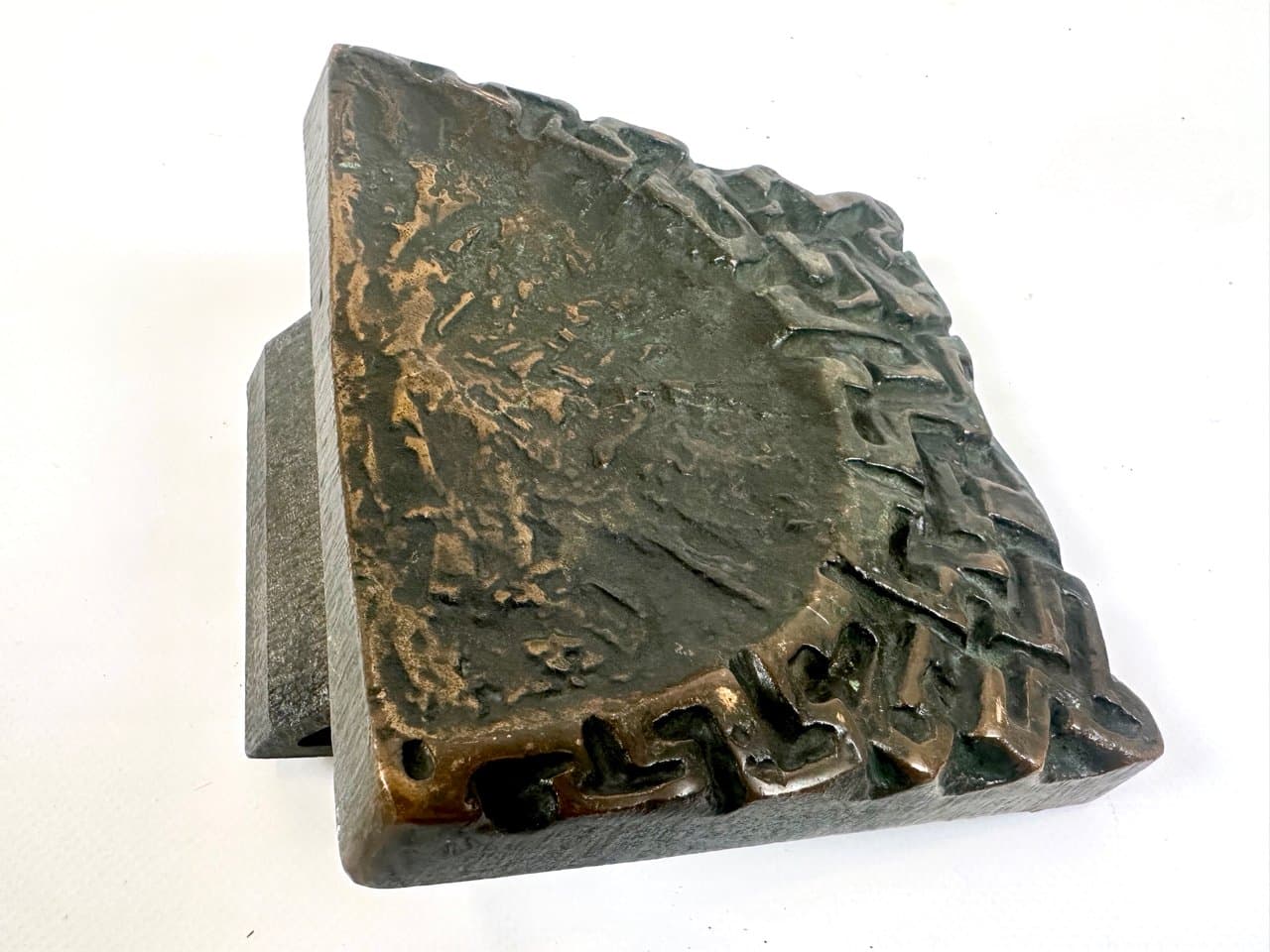 Klamka drzwiowa Alpana, brutalistyczna, brąz złoty, Niemcy, lata 70. - 150322