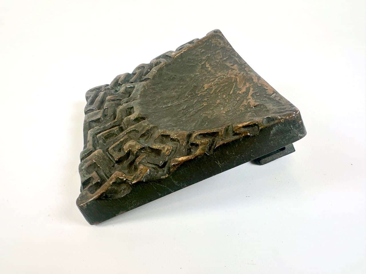 Klamka drzwiowa Alpana, brutalistyczna, brąz złoty, Niemcy, lata 70. - 150324