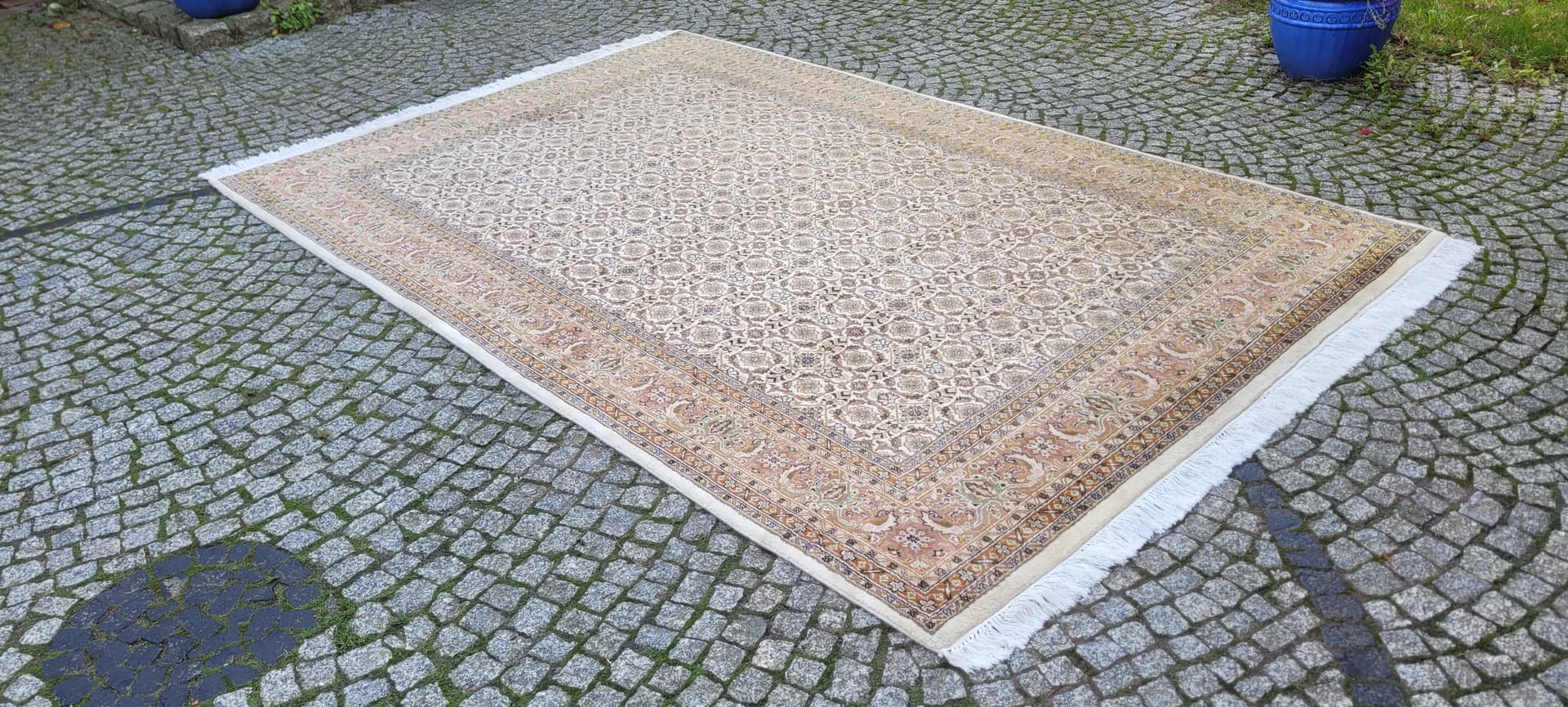 Rug Indo Bidjar 200x330cm, ivory, wool, India, 1980s. - 131864