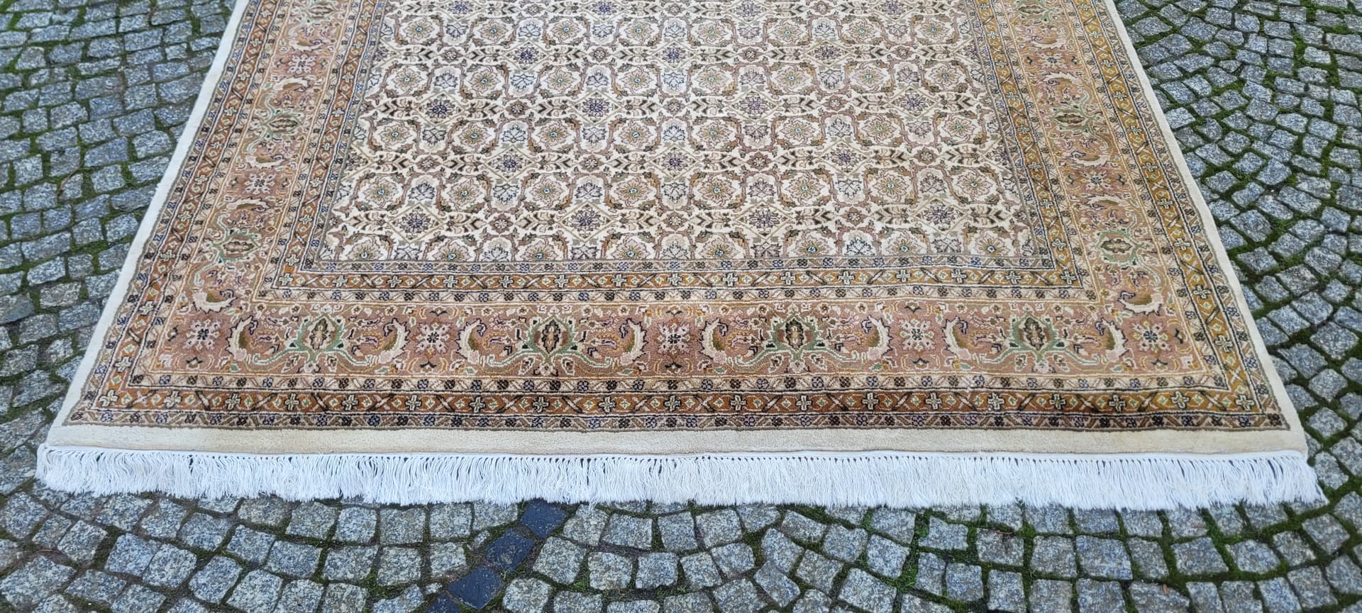 Rug Indo Bidjar 200x330cm, ivory, wool, India, 1980s. - 131866