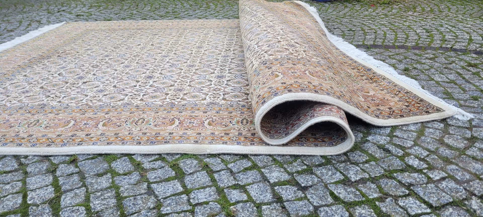 Rug Indo Bidjar 200x330cm, ivory, wool, India, 1980s. - 131872