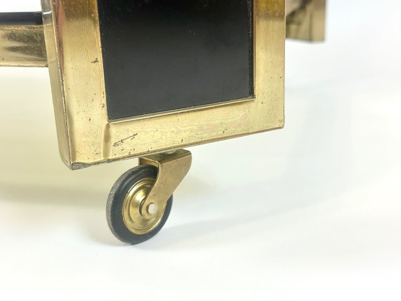 Bar Cart, golden, brass, smoked glass, Austria, 1980s - 150337