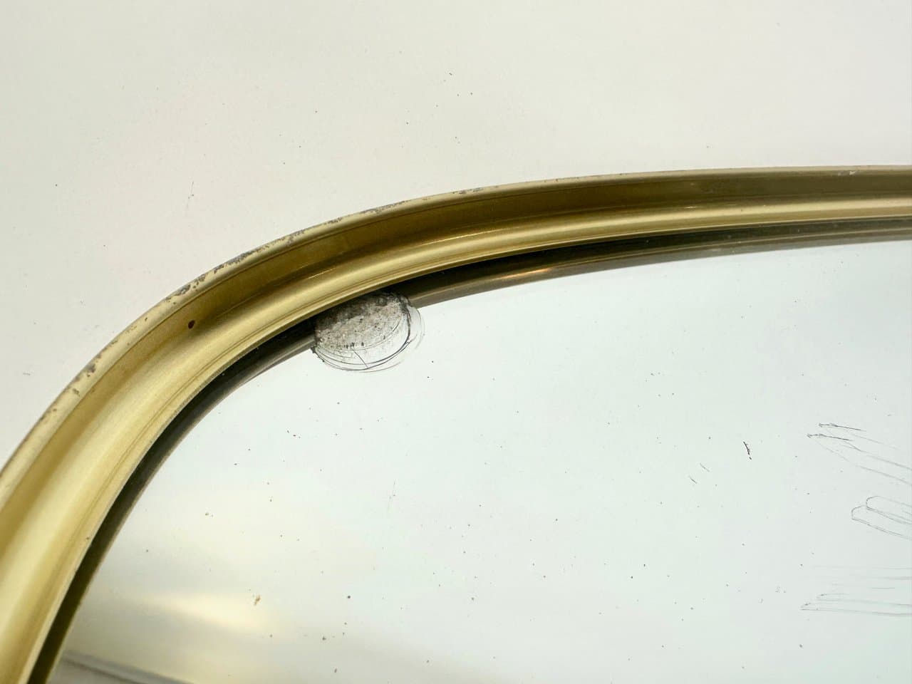 Wall mirror, golden aluminum, Germany, 1970s - 150415