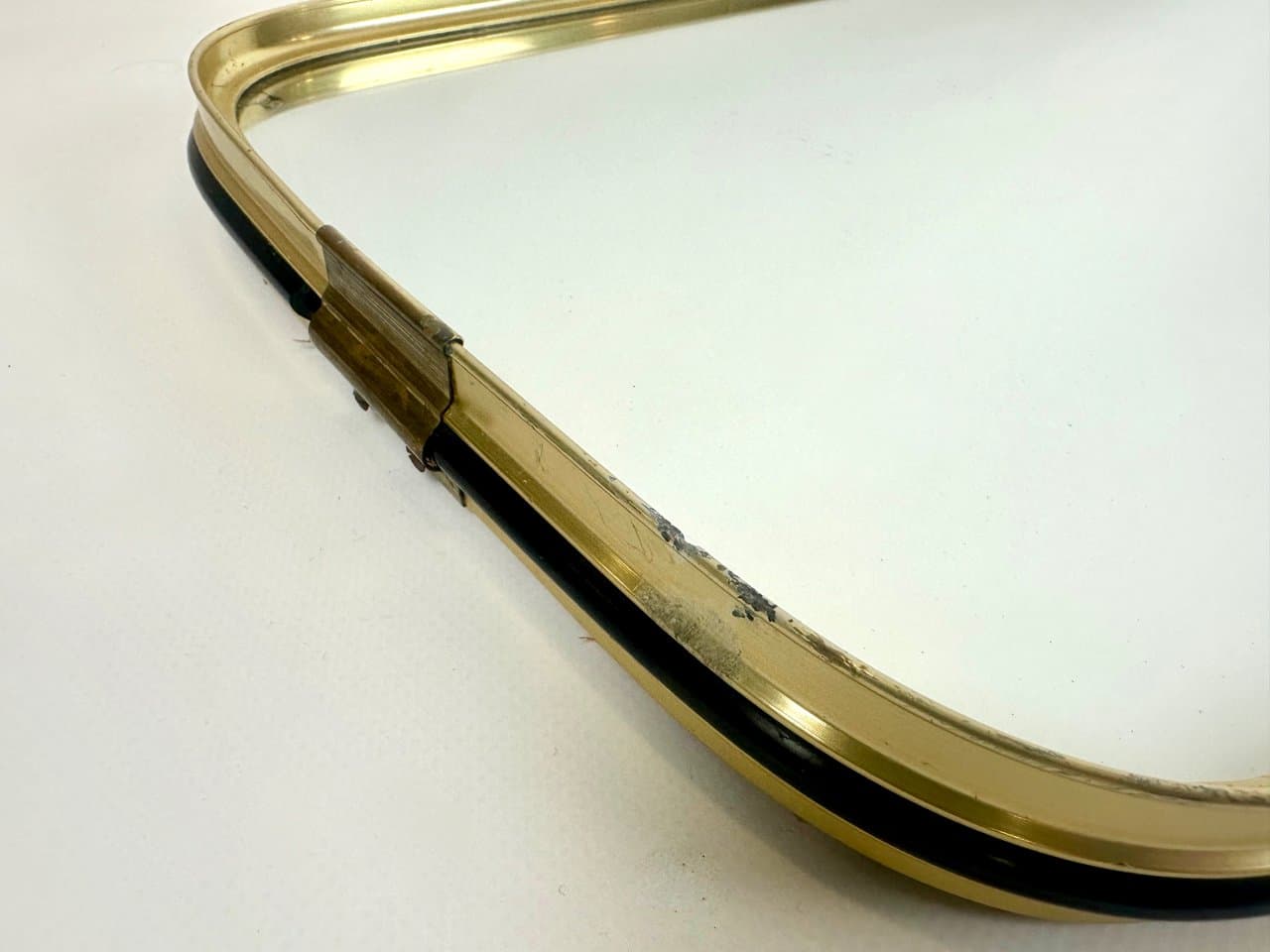 Wall mirror, golden aluminum, Germany, 1970s - 150417