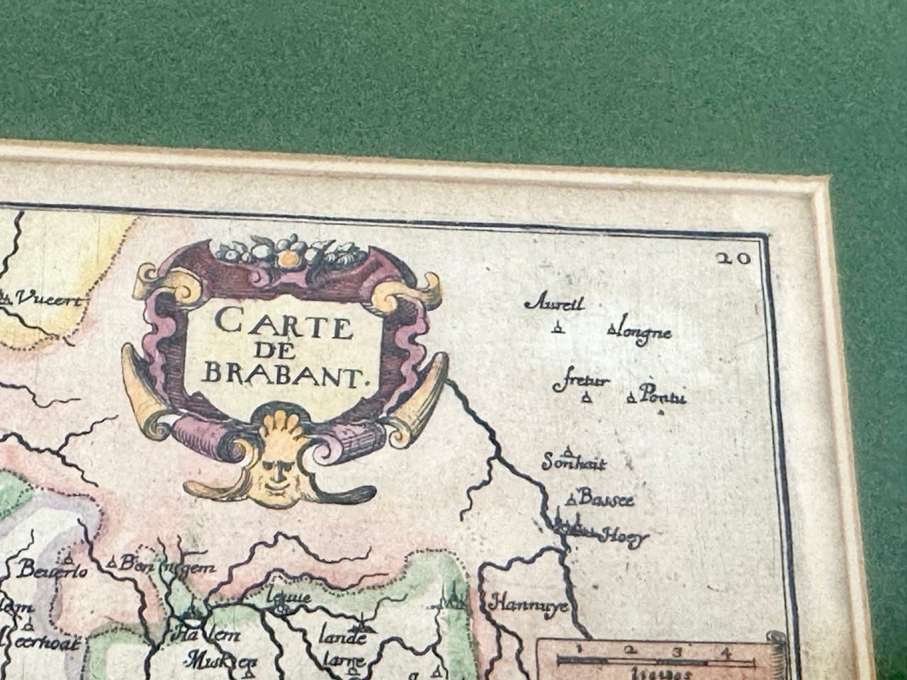 Mapa Brabantia, kolorowany miedzioryt, aut. C. Tassin, Francja, 1633 - 150429