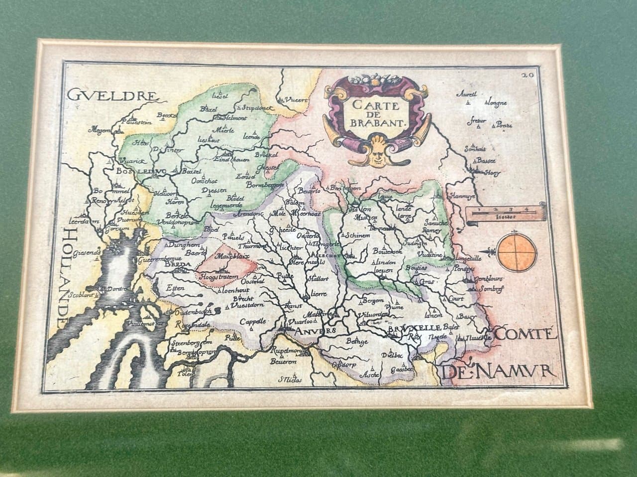Mapa Brabantia, kolorowany miedzioryt, aut. C. Tassin, Francja, 1633 - 150428
