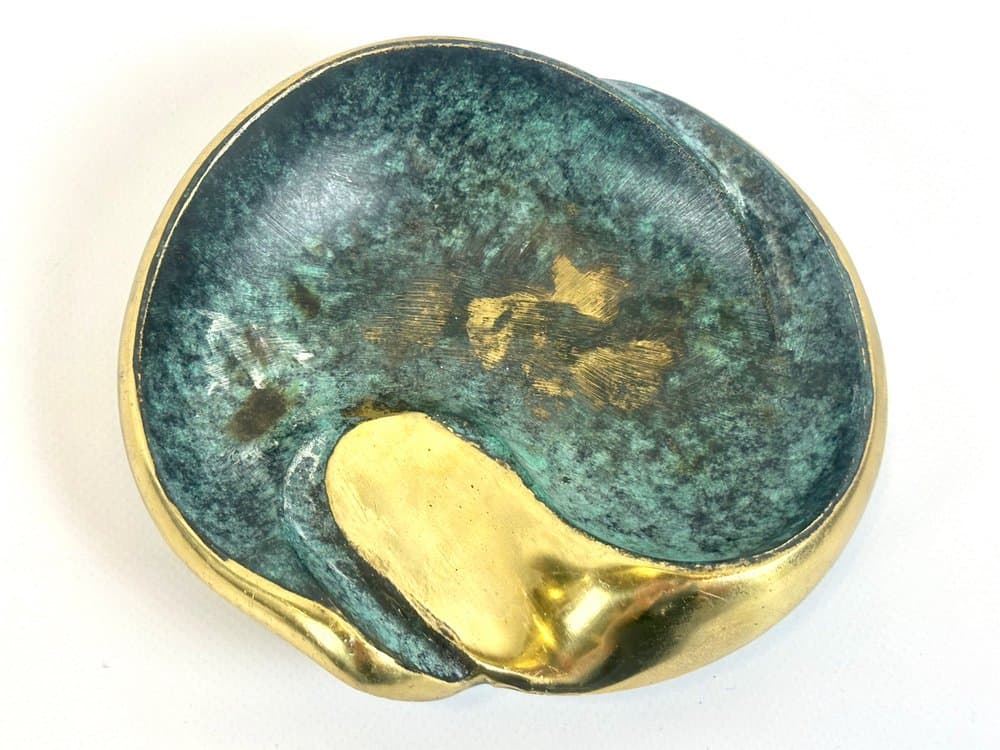 Popielniczka, zielony, mosiądz, Austria, lata 50. - 150459