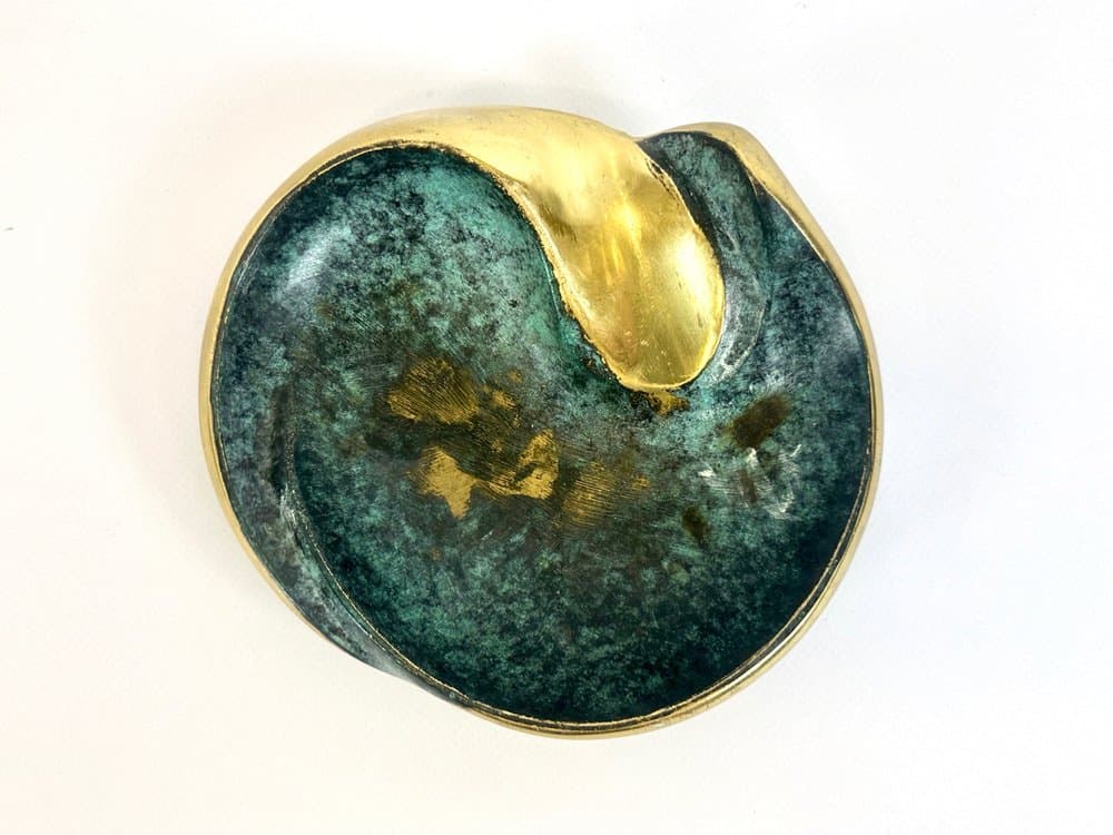 Popielniczka, zielony, mosiądz, Austria, lata 50. - 150457