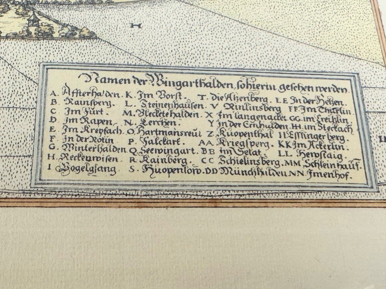 Print View of Stuttgart in 1592, copper multicolor, Germany, 1980s - 150498