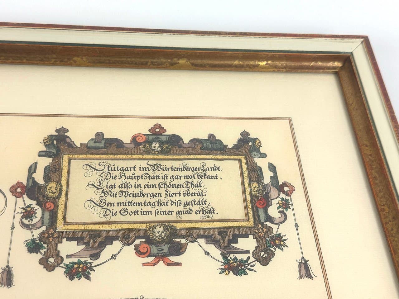 Print View of Stuttgart in 1592, copper multicolor, Germany, 1980s - 150500