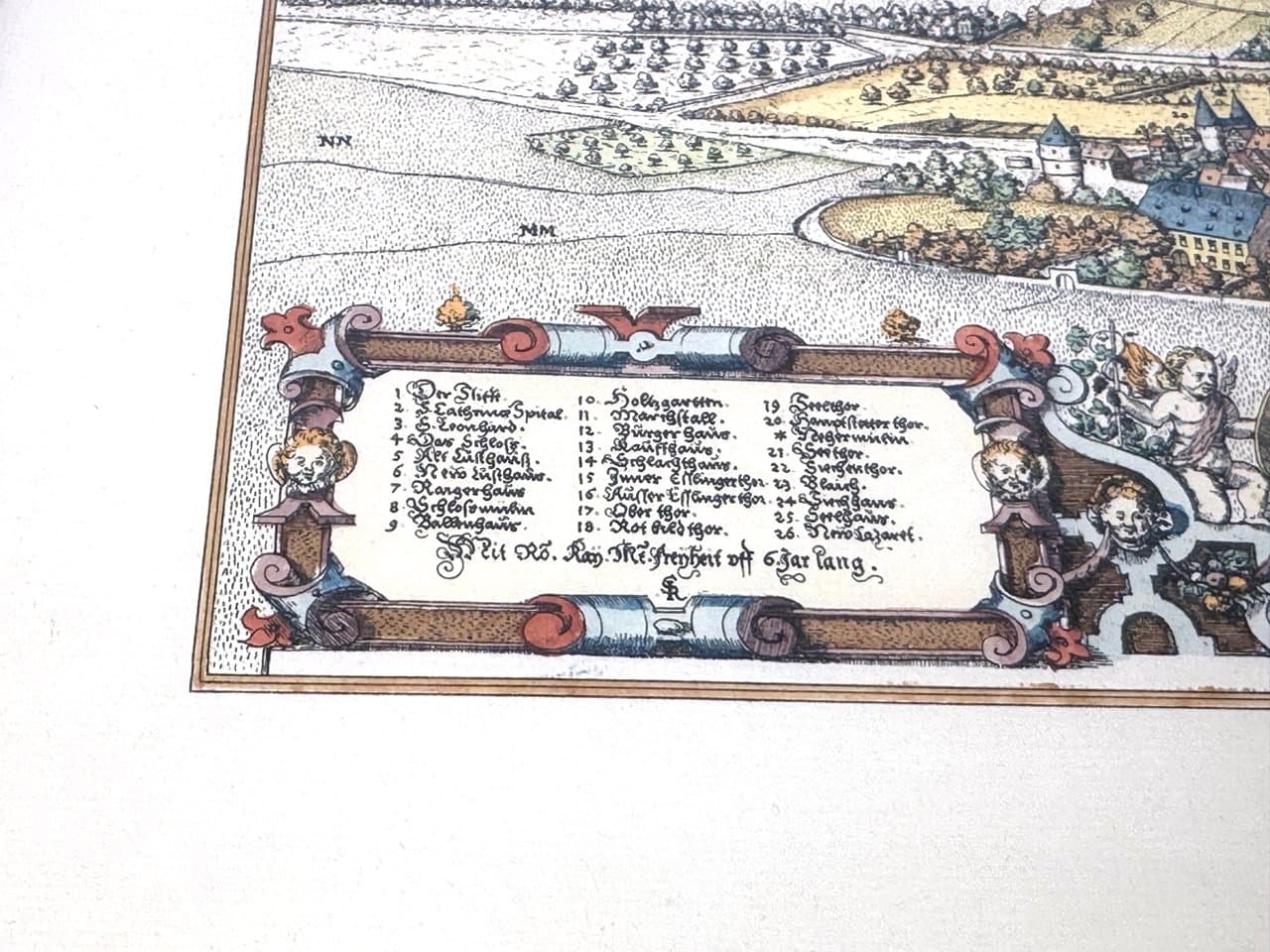 Print View of Stuttgart in 1592, copper multicolor, Germany, 1980s - 150503