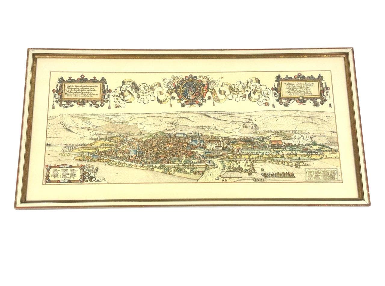 Print View of Stuttgart in 1592, copper multicolor, Germany, 1980s - 148326