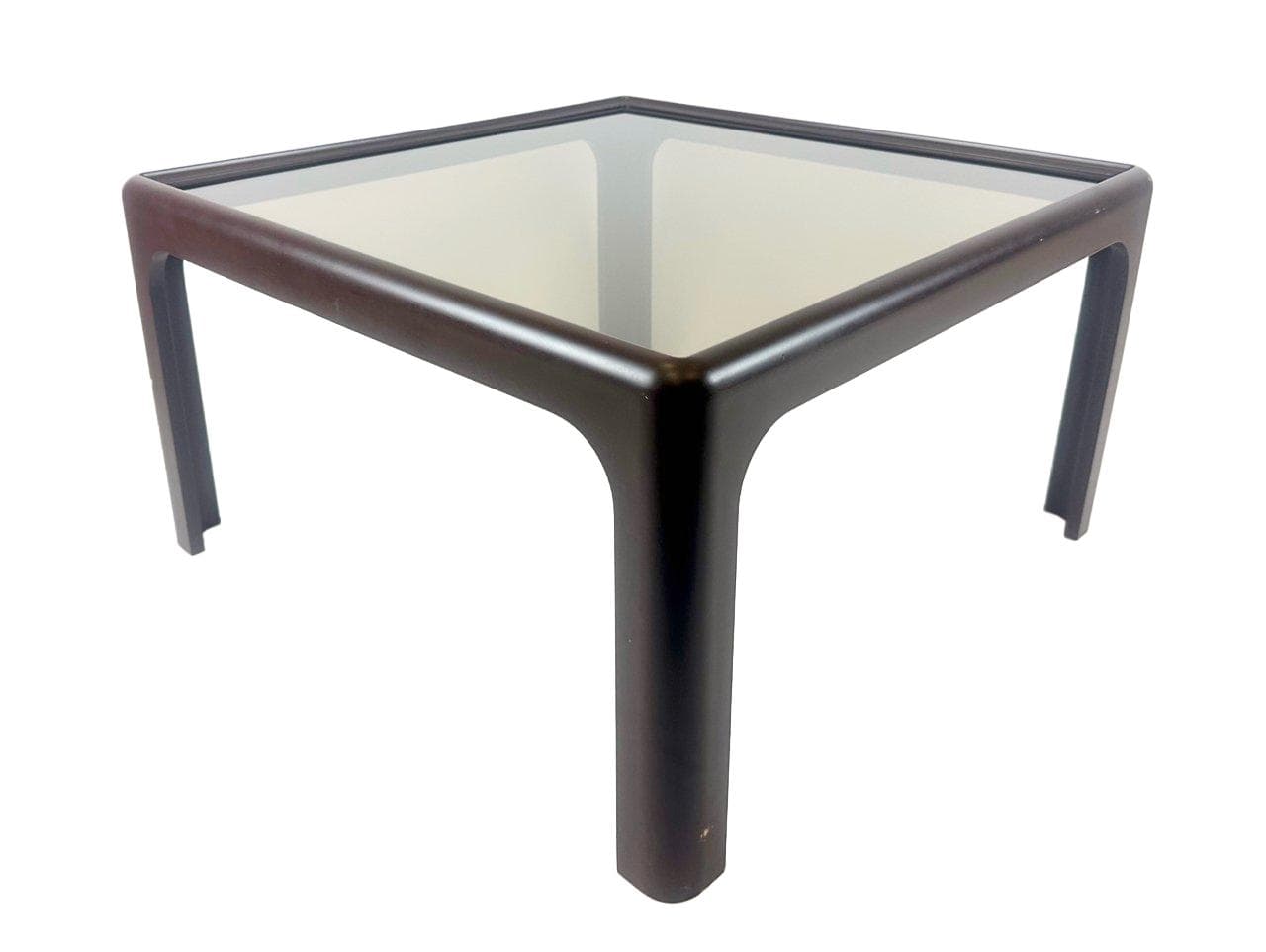 Coffee Table Space Age, brown, smoked glass, plastic, Germany, 1960s.