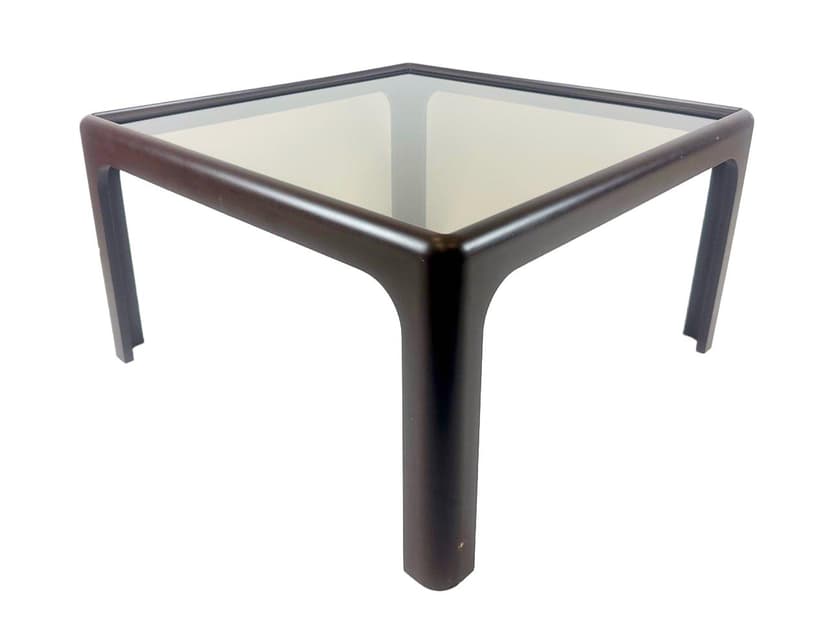 Coffee Table Space Age, brown, smoked glass, plastic, Germany, 1960s.
