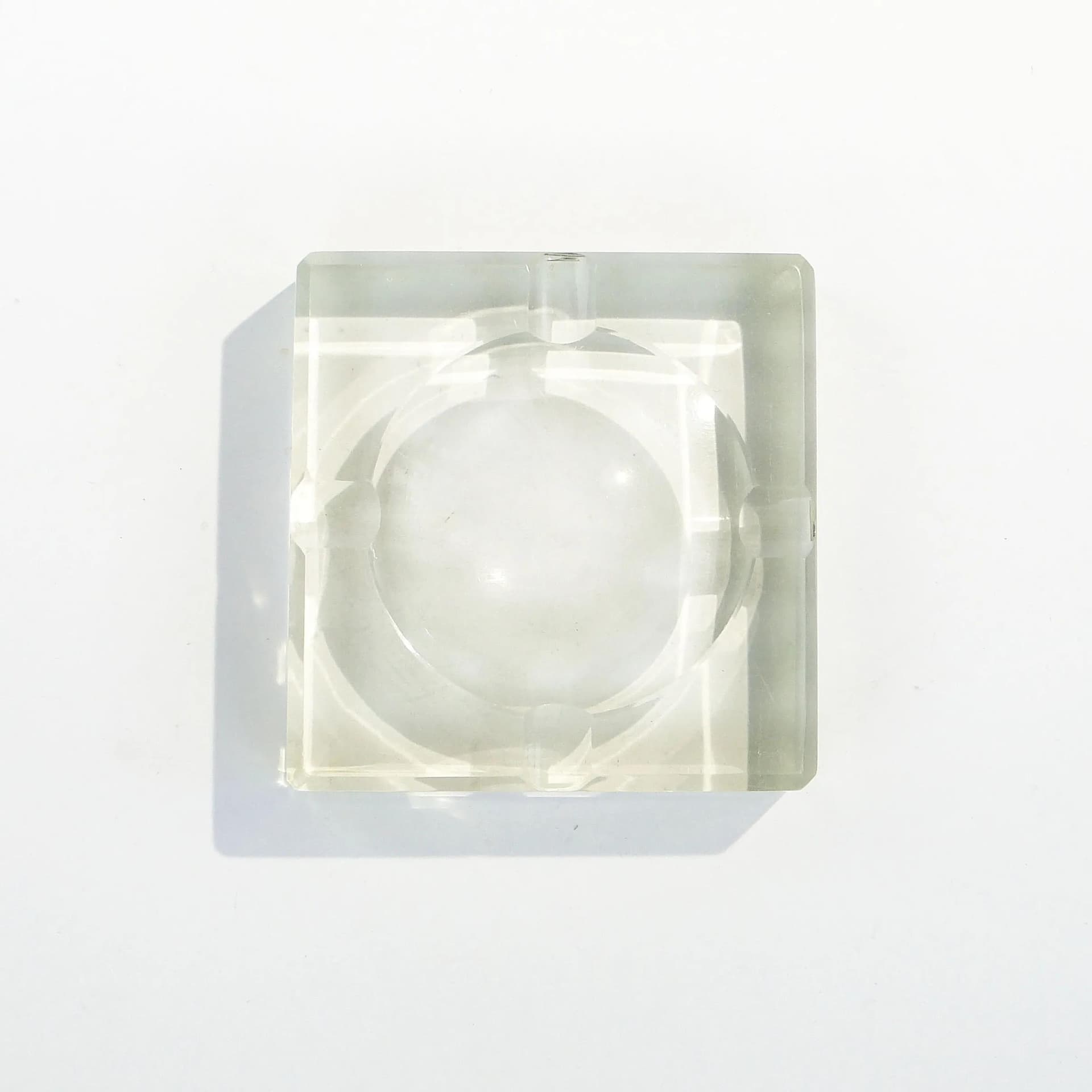 Ashtray Art Deco, transparent crystal, Moser, Czech Republic, 1930s. - 9317