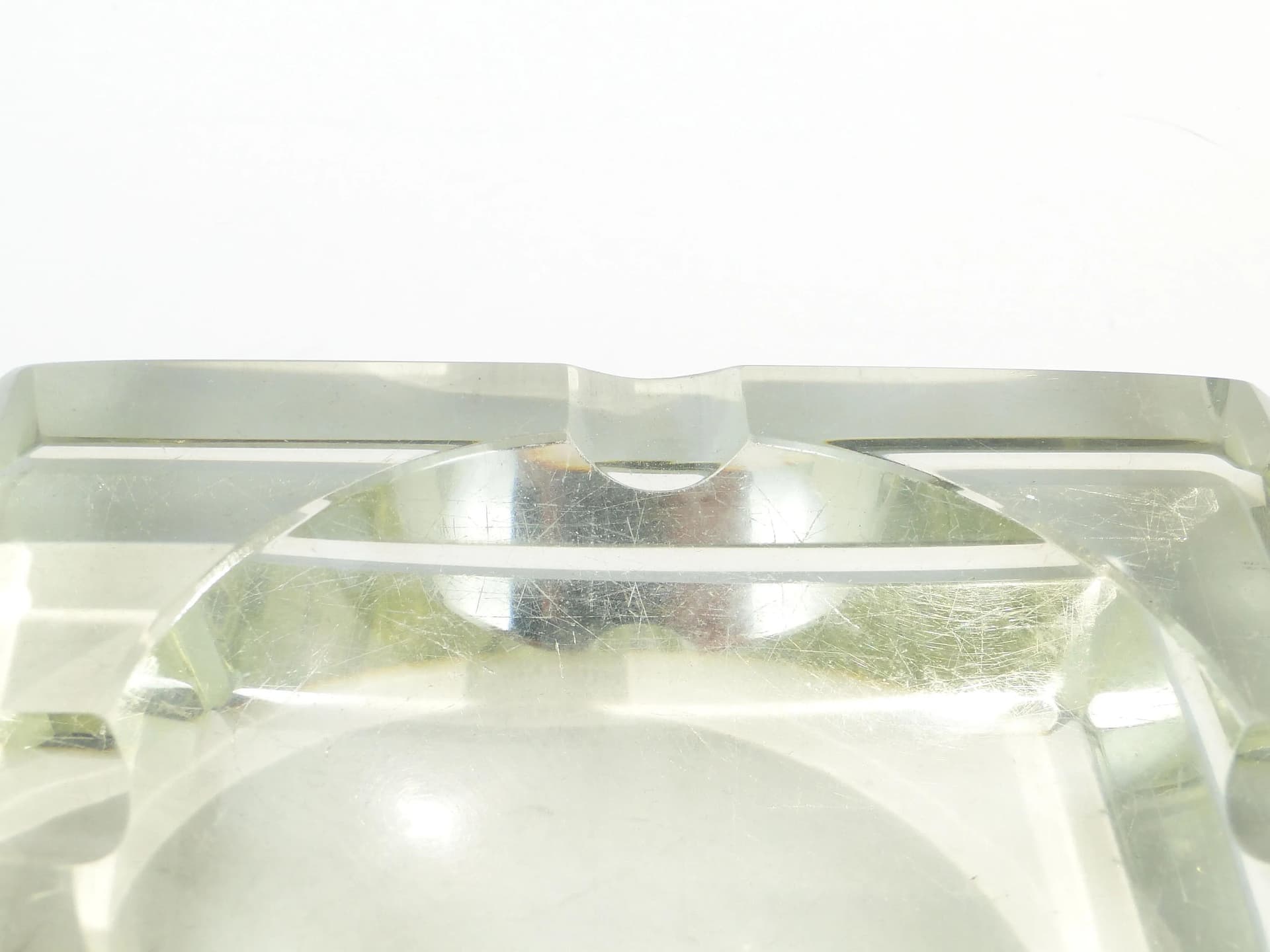 Ashtray Art Deco, transparent crystal, Moser, Czech Republic, 1930s. - 9322