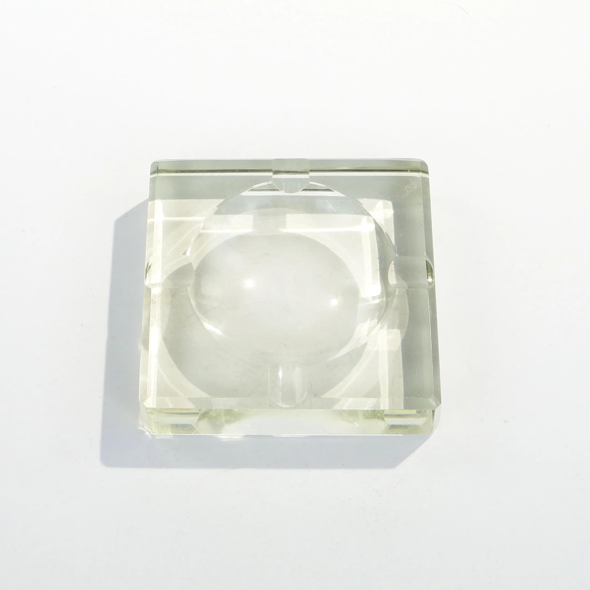 Ashtray Art Deco, transparent crystal, Moser, Czech Republic, 1930s. - 9321