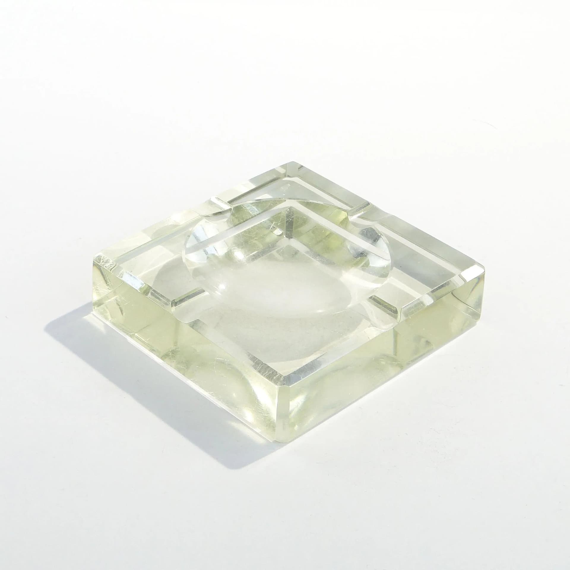 Ashtray Art Deco, transparent crystal, Moser, Czech Republic, 1930s. - 9320