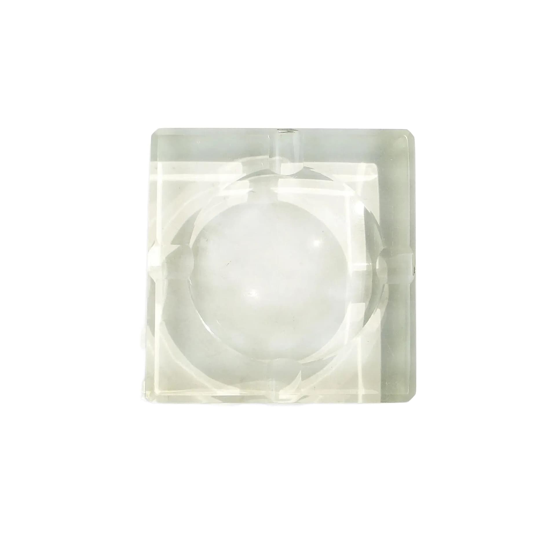 Ashtray Art Deco, transparent crystal, Moser, Czech Republic, 1930s.