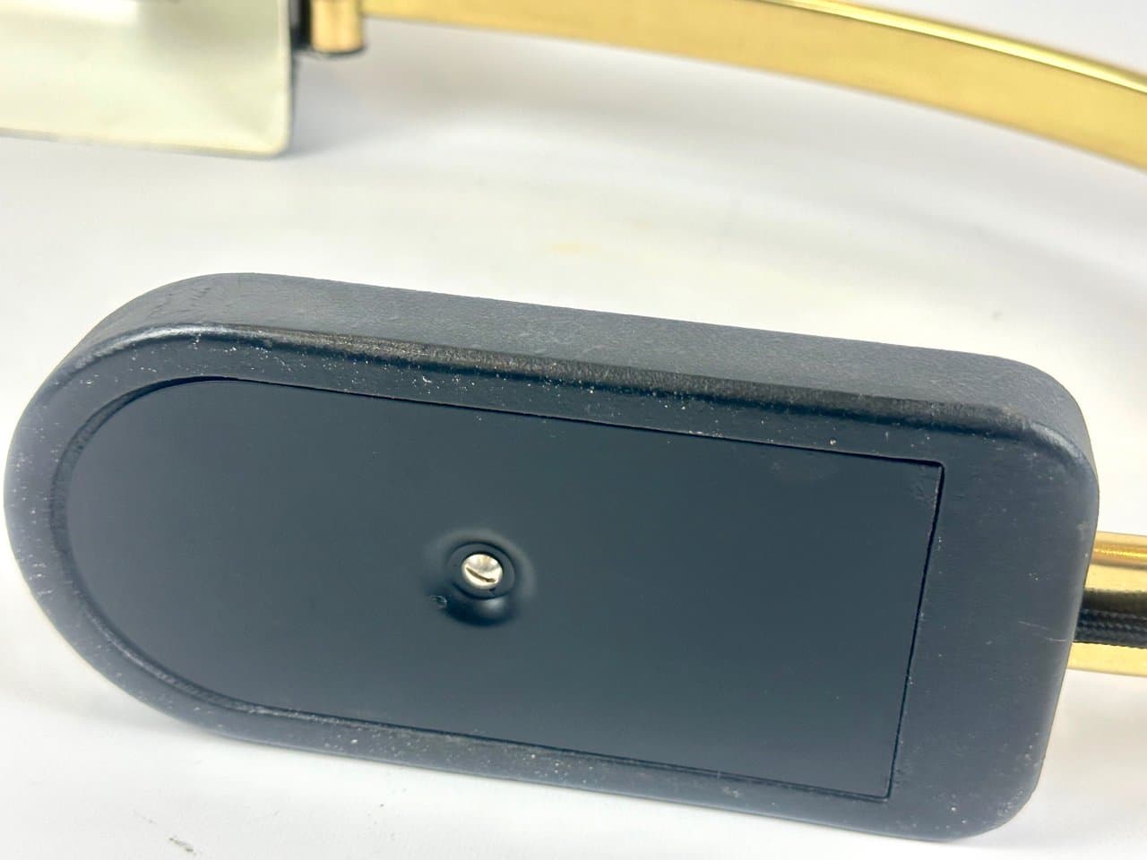 Lampa biurkowa, Space Age Model 7620, mosiądz złoty, stal czarna, Hillebrand, Niemcy, lata 60. - 150516