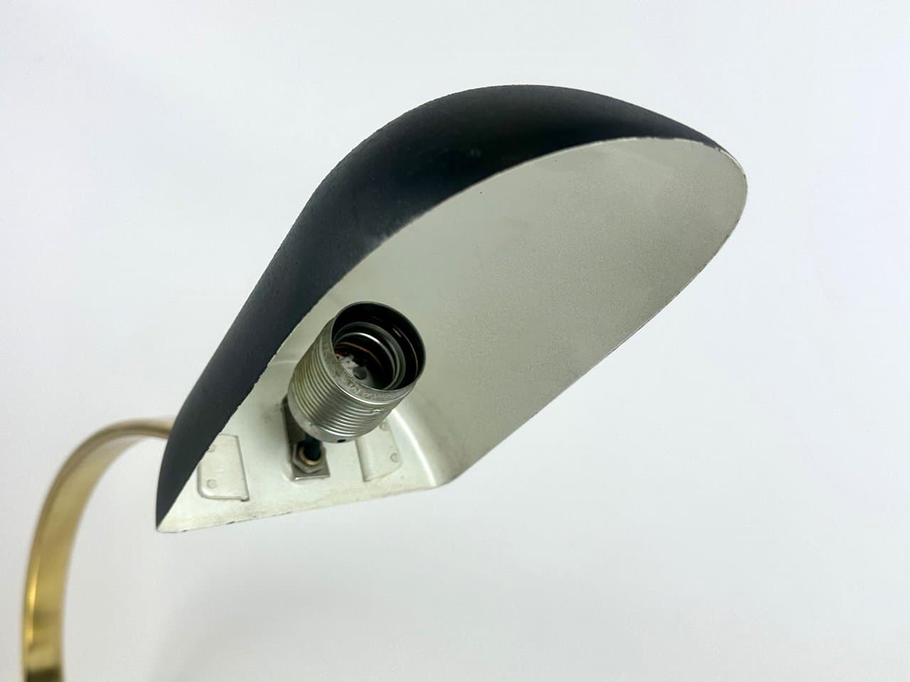 Lampa biurkowa, Space Age Model 7620, mosiądz złoty, stal czarna, Hillebrand, Niemcy, lata 60. - 150522