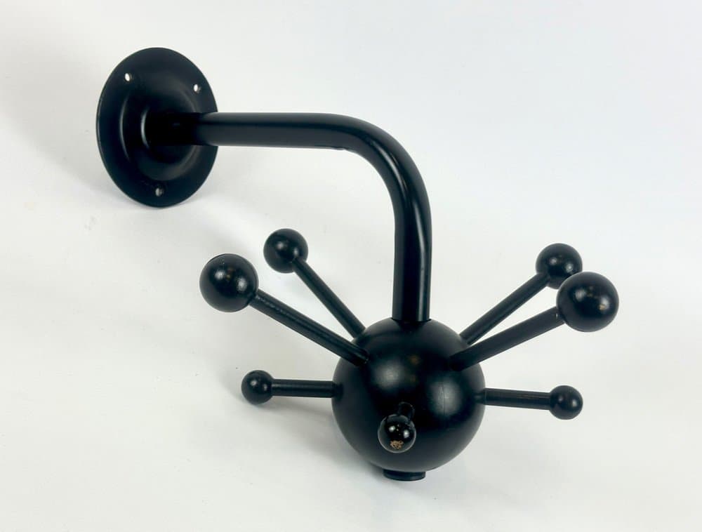 Wall-mounted coat rack Sputnik, black steel, Ikea, 1990s. - 150527