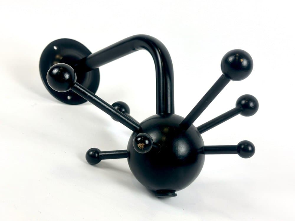 Wall-mounted coat rack Sputnik, black steel, Ikea, 1990s. - 150526