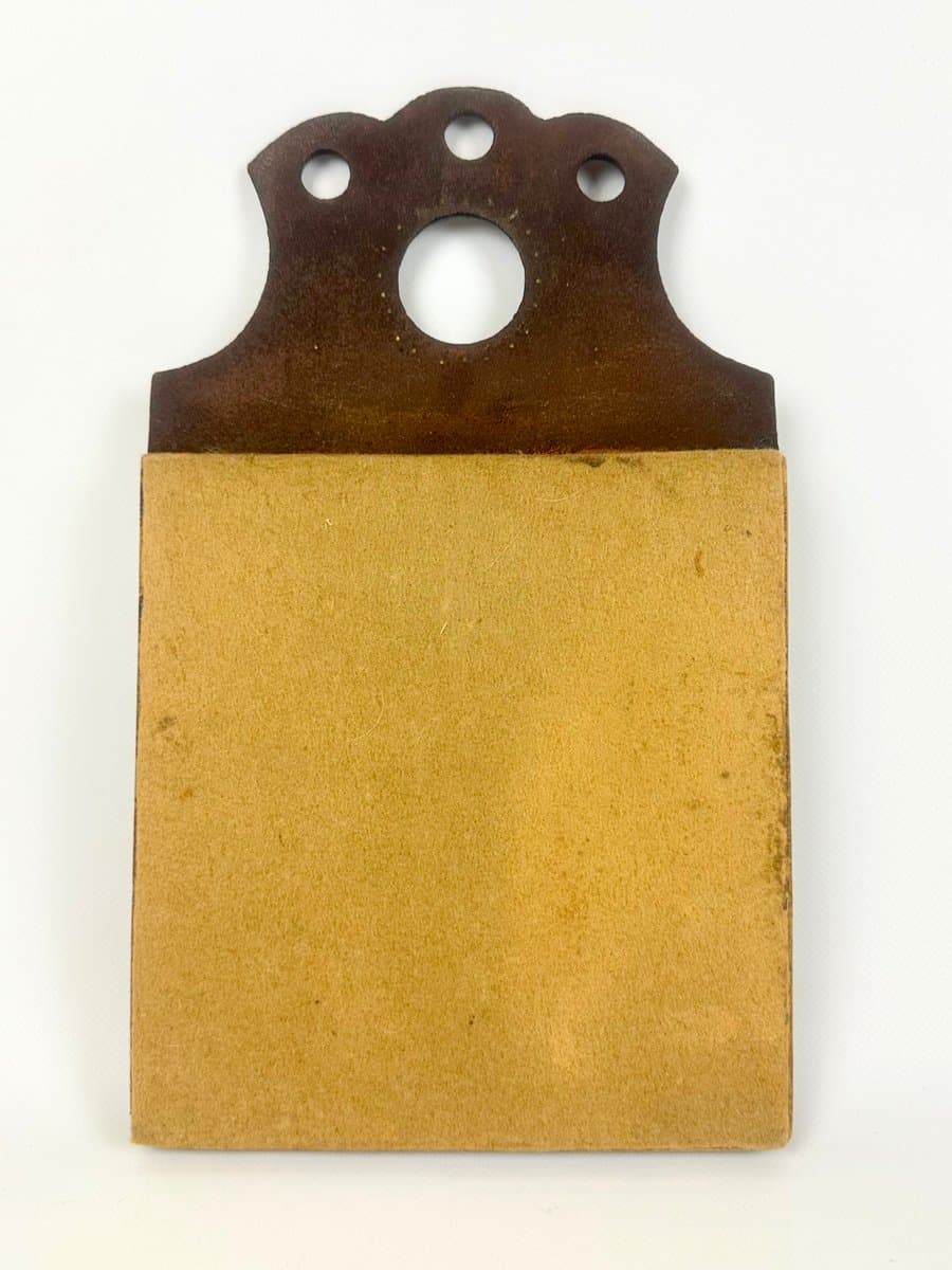 Mirror Folk Art, brown leather, Hungary, 1960s. - 150573