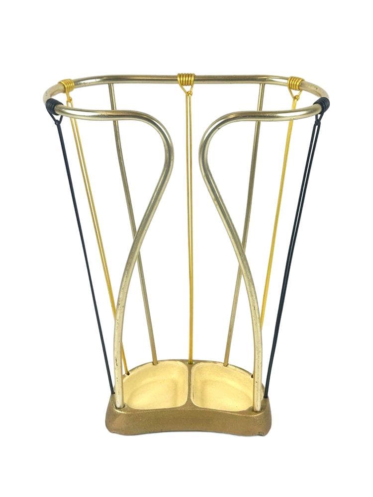 Umbrella stand, golden, aluminium, Germany, 1960s.