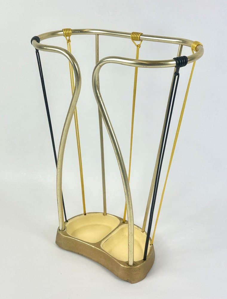 Umbrella stand, golden, aluminium, Germany, 1960s. - 150578