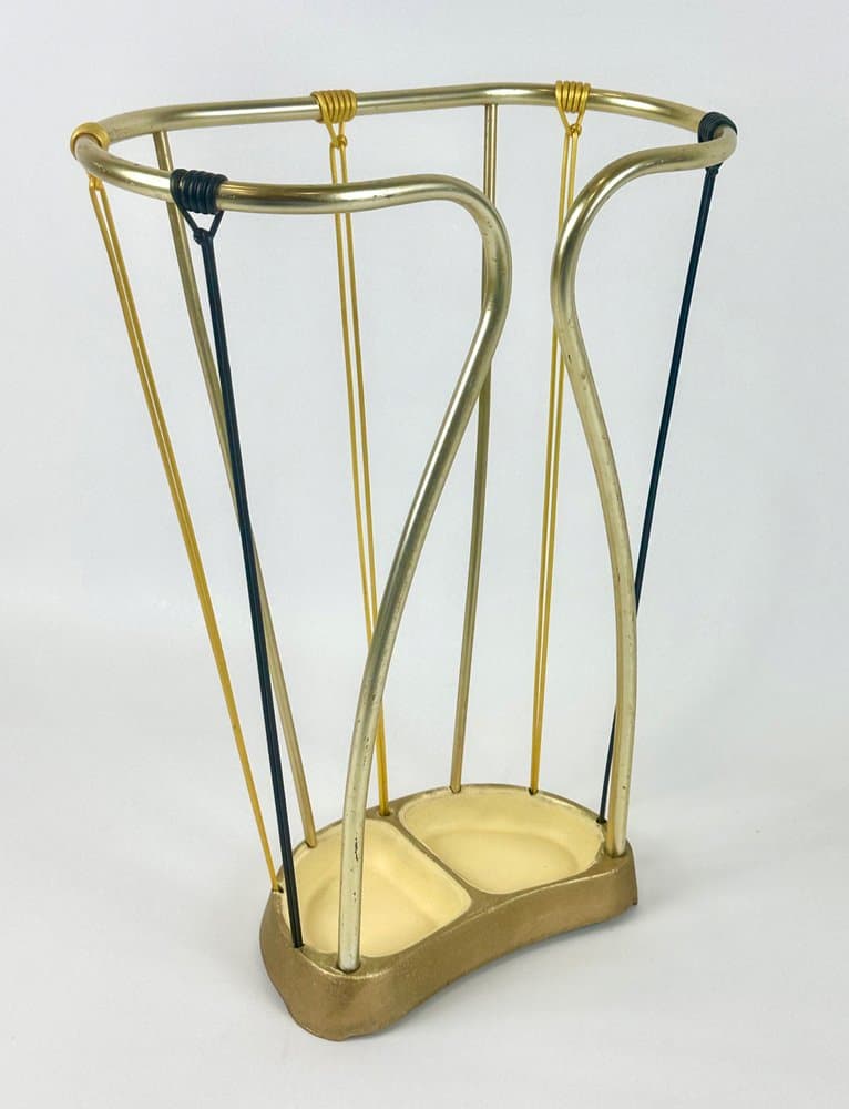 Umbrella stand, golden, aluminium, Germany, 1960s. - 150579