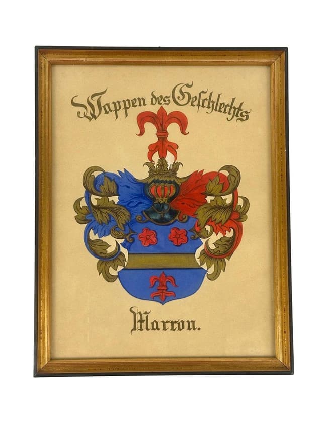Family Coat of Arms Marron, multicolor, Germany, 19th c. - DIMENSION