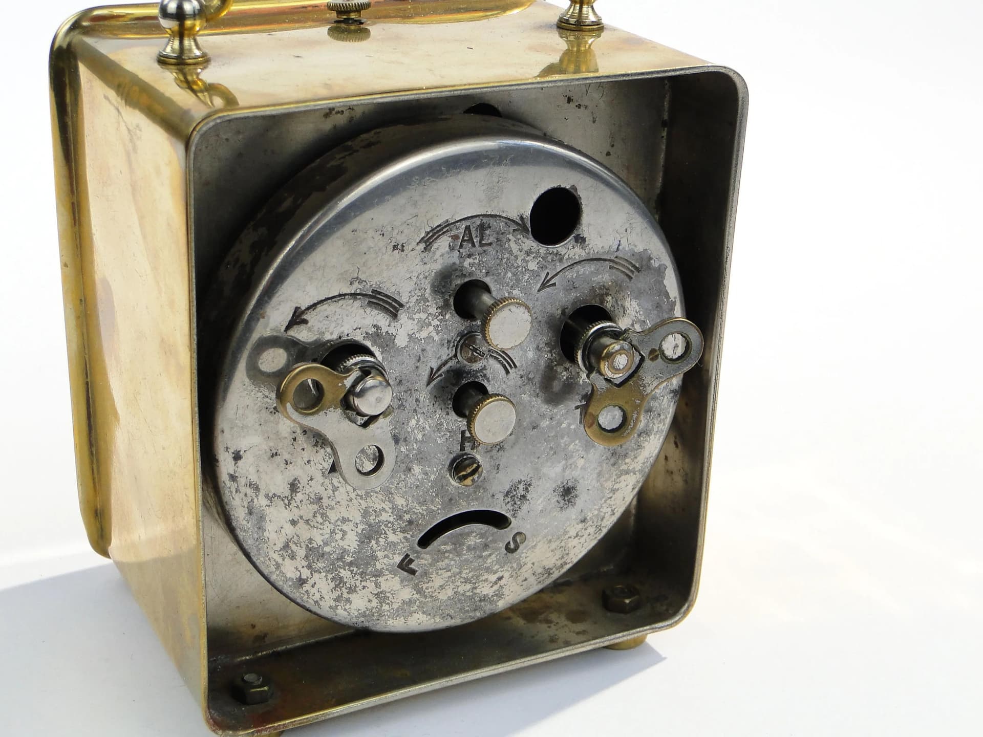 Travel clock, golden, brass, HAU Junghans, Germany, early 20th c. - 9315