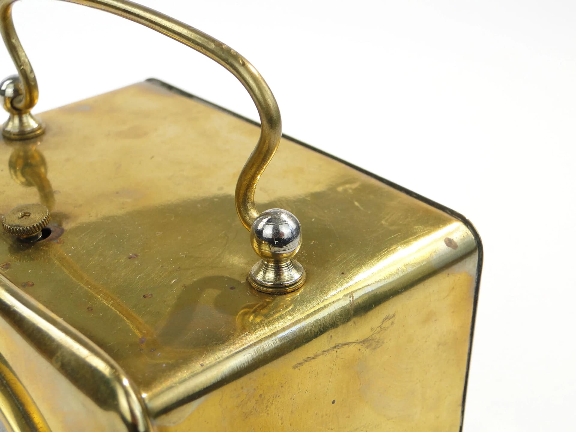 Travel clock, golden, brass, HAU Junghans, Germany, early 20th c. - 9311