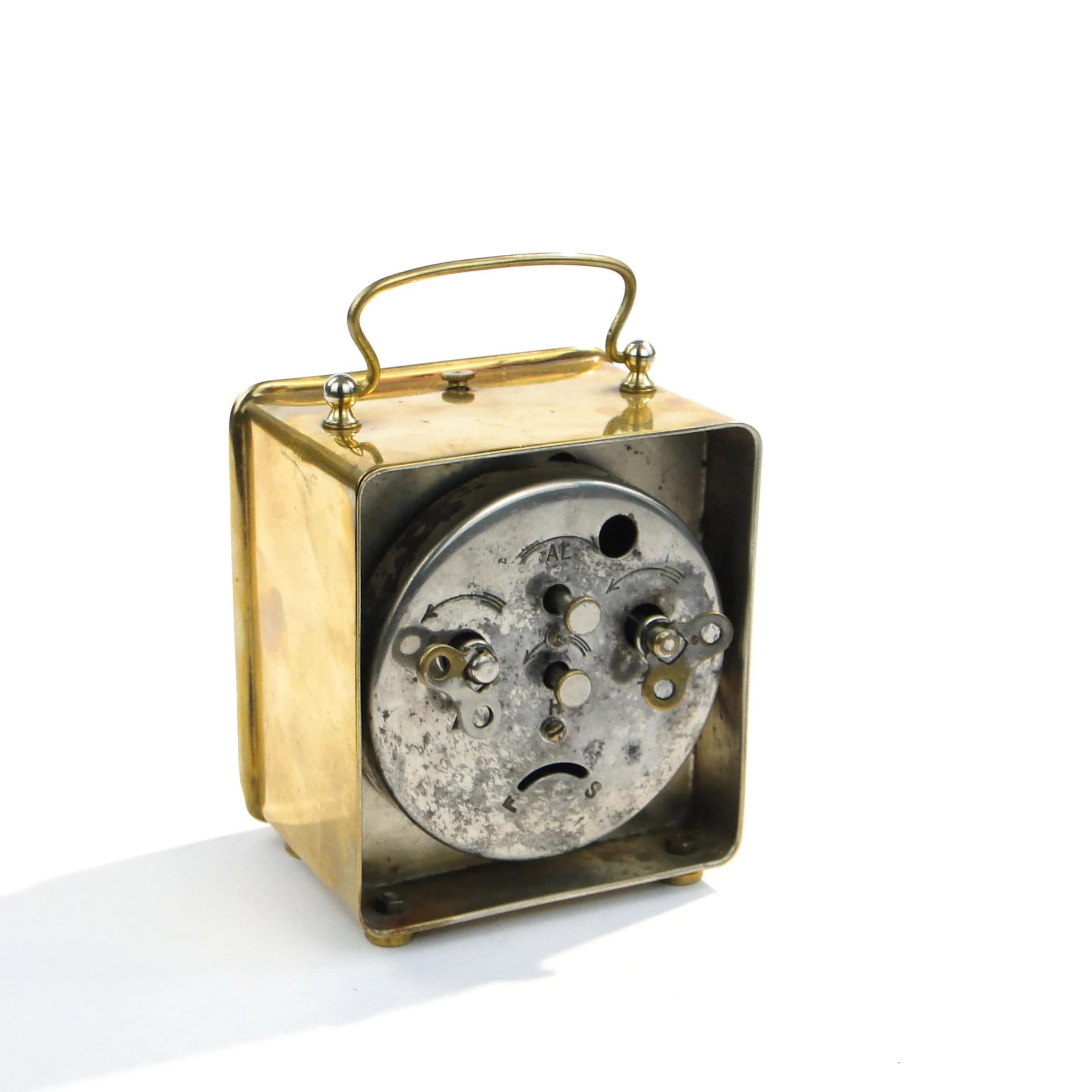 Travel clock, golden, brass, HAU Junghans, Germany, early 20th c. - 9314