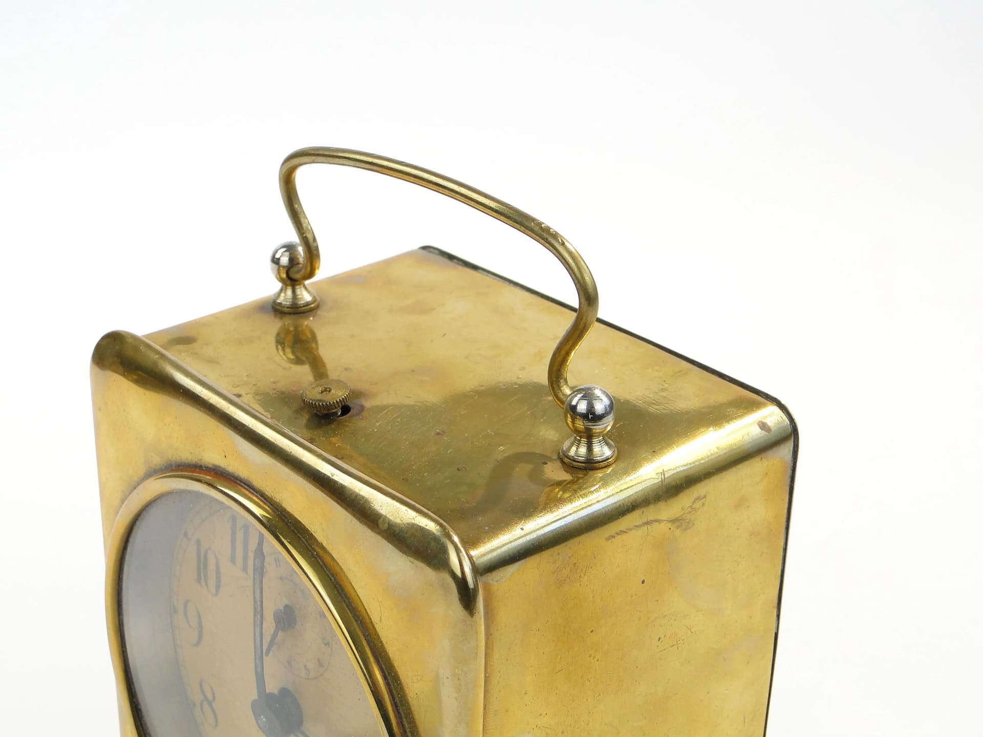 Travel clock, golden, brass, HAU Junghans, Germany, early 20th c. - 9310